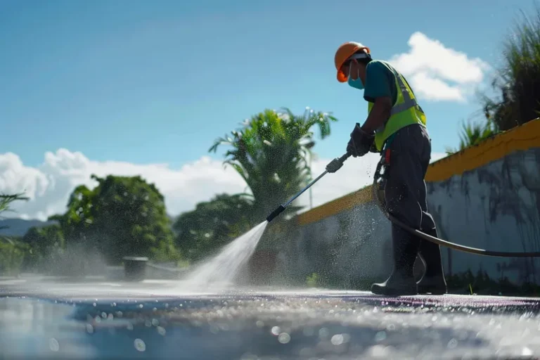 equipo de limpieza con chorro de agua a presion