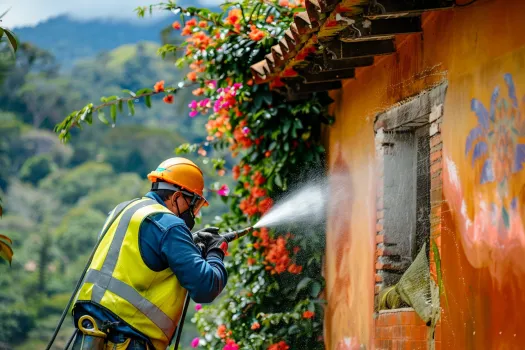 limpieza de fachada con agua a presion